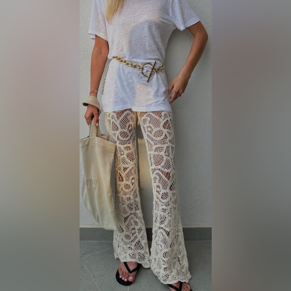 Elegant Crochet Lace Pants/Size medium